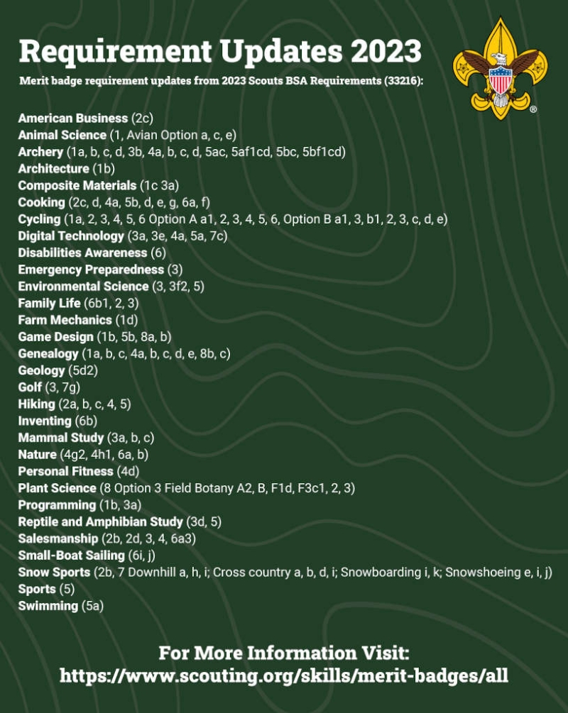 Scouts BSA Requirements Updates Michigan Crossroads Council