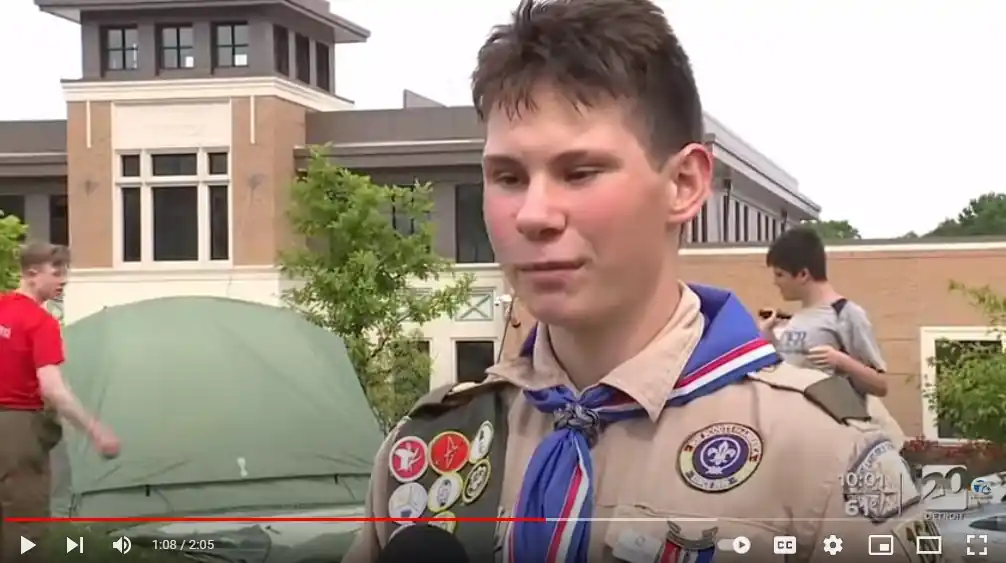 Scouts guard Veterans Memorial in Royal Oak